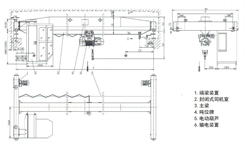 LDA型电动单梁起重机尺寸图.jpg