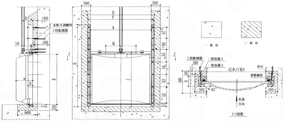 SPGZ双向止水铸铁闸门基础安装示意图.jpg